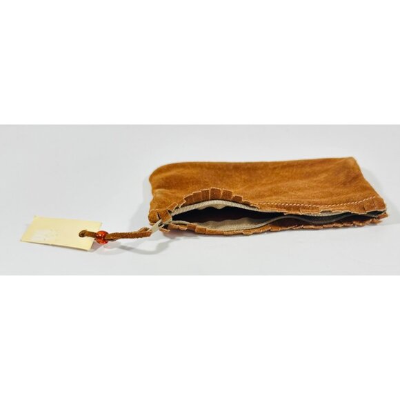 Handcrafted Arizona Suede Pouch With Beaded Accent & Fringe Detailing Travel - Picture 10 of 12